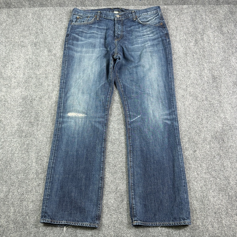 Lucky Brand Mens Slim Bootleg Jeans 40 Vintage Button Fly USA Gene Montesano
